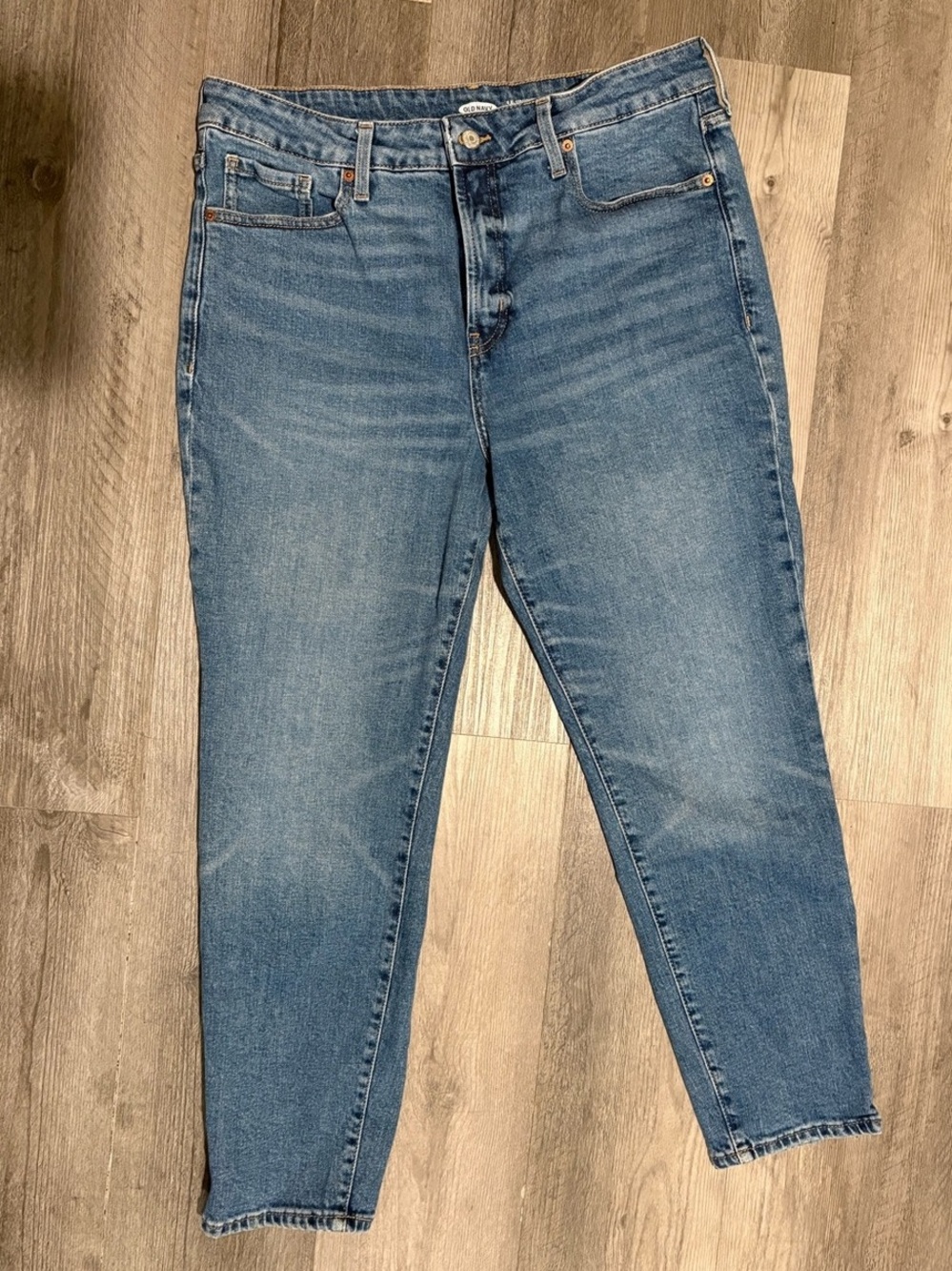 Old Navy High-Waisted OG Straight Button-zip Jeans Blue Jeans 14